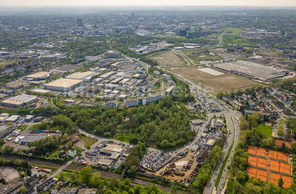 Luftaufnahme Essen - Industrie- und Gewerbegebiet in Essen im Bundesland Nordrhein-Westfalen, Deutschland