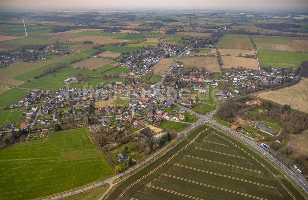 Luftbild Hilbeck - Stadtgebiet inmitten der Landwirtschaft in Hilbeck im Bundesland Nordrhein-Westfalen, Deutschland